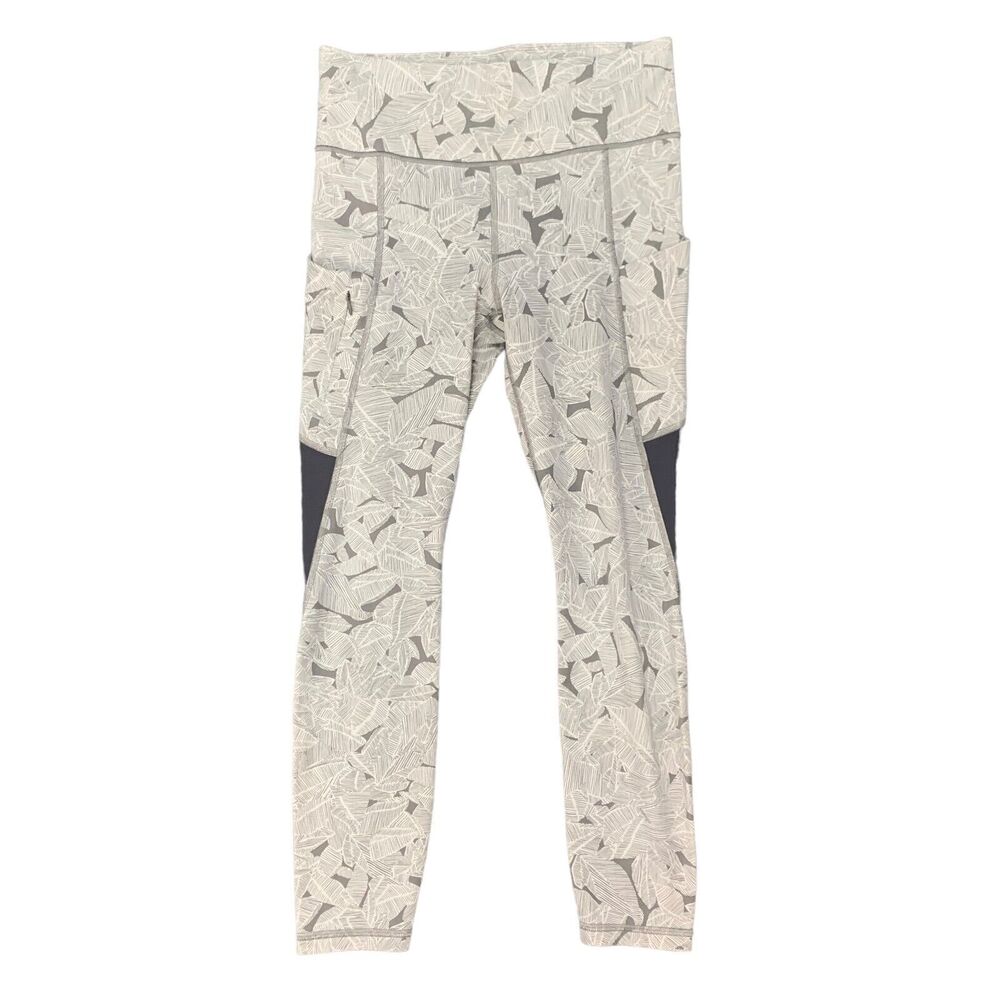 Athleta Palm Up For Anything 7/8 Leggings Womens M Gray Lightweight Compression
